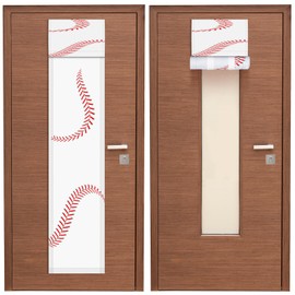 Hillsuren 2 Pcs Classroom Door Window Cover Curtain Lockdown Shade for Classroom Door, Room Window Covering Blackout Roller Drapes Decor for Bedroom Office, 8 x 36 Inch (Baseball Color)