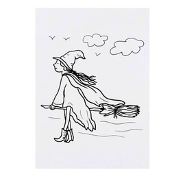 'Witch On A Broomstick' Temporary Tattoo - Water Resistant, Skin-Safe, Non-Toxic Transfer (TO00082951)