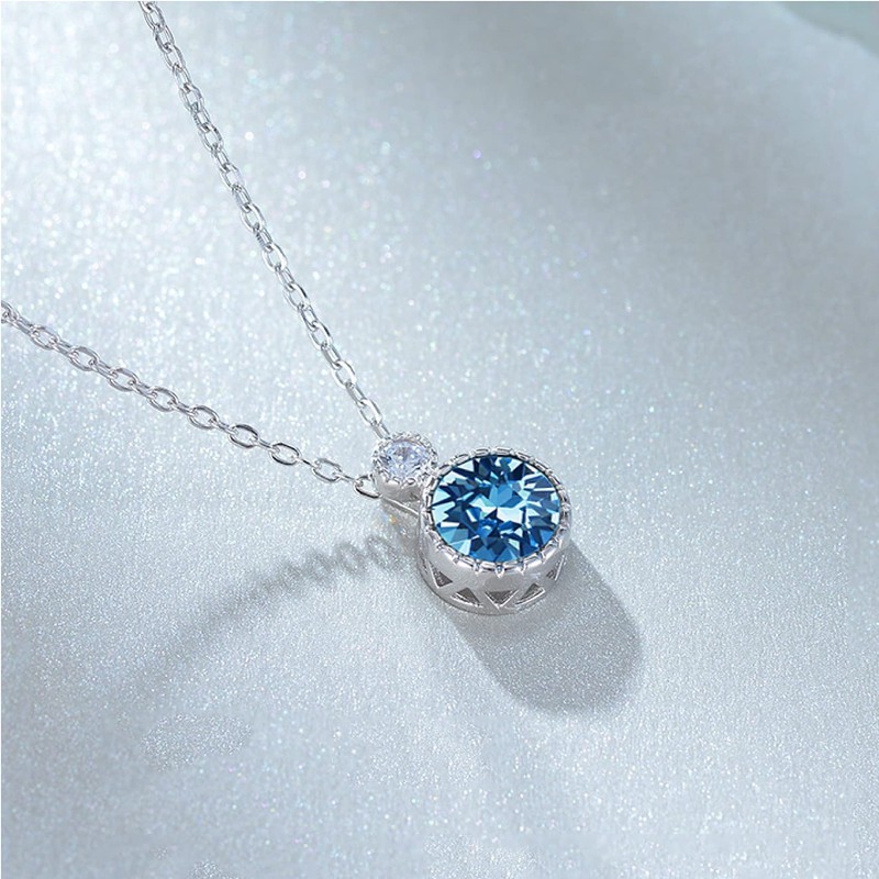 judypaul Women's S925 Silver Necklace, Length 15.7 + 2.4 inches