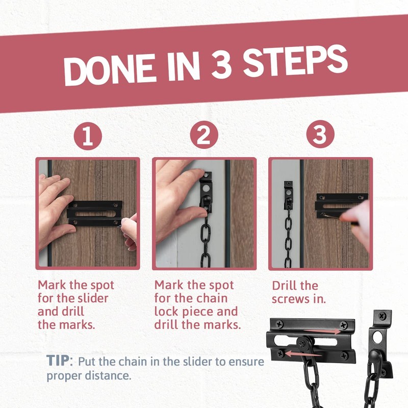 Jack N’ Drill Chain Door Guard with Lock - 2