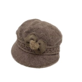 Rabbit Hair Newsboy Gurege Cass Hat Cold Protection, Windproof, One-Point Hat, Wool, Wide Brim, Cold Protection, Adjustable Size, UV Protection, Sun Shade Hat, Stylish, Small Face Effect, Autumn &
