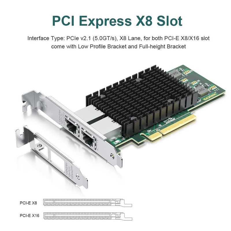 ipolex Dual RJ45 Copper Ports for Intel X540-T2, 10GbE Converged