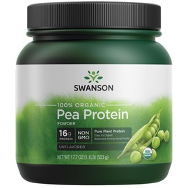 Swanson 100% Certified Organic Pea Protein Powder Non-GMO 1.1 lb (503 g) Pwdr