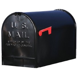 Gibraltar Jumbo Galvanized Steel Post Mounted Black Mailbox 15 in. H x 11-1/2 in. W x 23-1/2 in. L