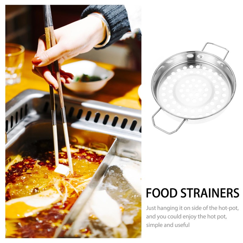 Housoutil Big Hole Colander with Handle, Stainless Steel hole Colander