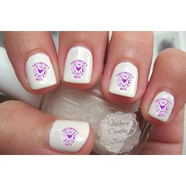 Firefighter Wife Purple Design #2 Nail Art Decals