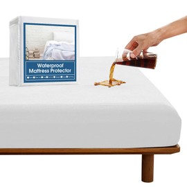 SPRINGSPIRIT Full Size Waterproof Mattress Protector, Full Mattress Cover Pad Waterproof with Deep Pocket up to 14’’, Bed Fitted Sheet