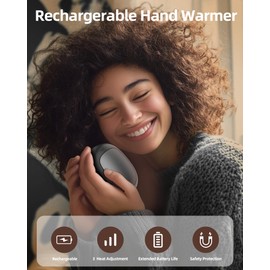Rechargeable Hand Warmers, Electric Hand Warmers 5200mAh (2-Pack), 3 Heat Settings, Up to 18 Hours of Use, Ideal for Raynaud's Patients, Hunting, Golf, Camping, Great as a Gift for Men