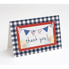 M Market On Mainstreet Red, White & Due Baby Shower Invitations, Books For Baby & Diaper Raffle & Thank You Cards (Thank You Cards)