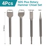4Pcs SDS Plus Rotary Hammer Chisel Set - 10 lnch
