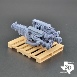 Texas 3D Customs SBC 350ci Twin Turbo TPI model engine resin 3D printed 1:24-1:8 scale - 1:18
