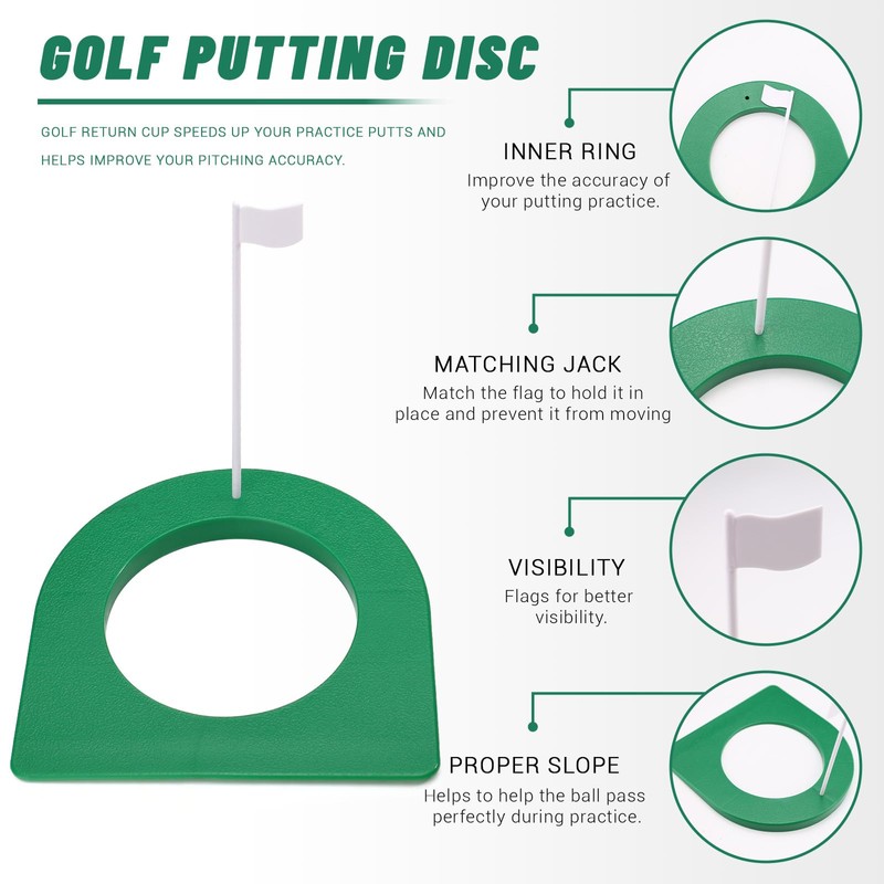 Thatyro 3 Pack Golf Putting Cup Set, Green Golf Hole