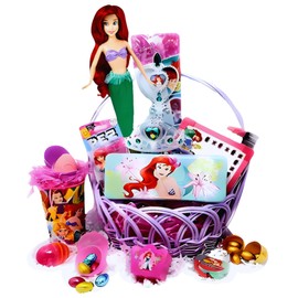 Ja'Cor Mermaid Easter Basket DIY, Purple-Themed Easter Basket Jumbo Filled with Chocolates Candy Eggs Treats Assorted Activities Stuffers, Gift Baskets For All Occasions Care Package