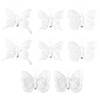 Christmas 8 Pack White Clip on Feather Butterflies with Glitter