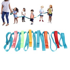 Joyzan Safety Walking Rope, Toddler Outdoor Walk Line Colorful Handles 12 Children 2 Teacher Short Detachable Transition Wrist Leashes Guide Preschool Nursery Daycare Teacher School Kids Kindergarten