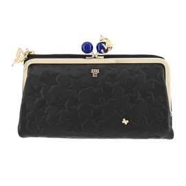 ANNA SUI 316830 Women's 316830 Leather Cat Cat Cat with Brand Shopper, Long Wallet, Genuine Leather, Genuine Leather, Coin Purse, Black