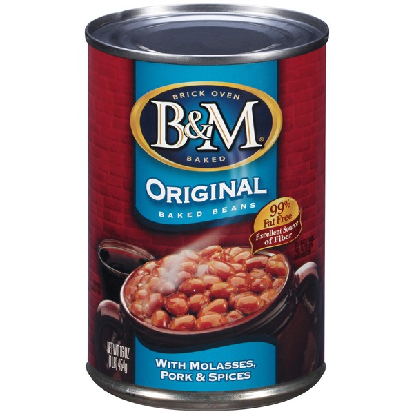B&M Baked Beans, Original Flavor, 16 Ounce (Pack of 12)
