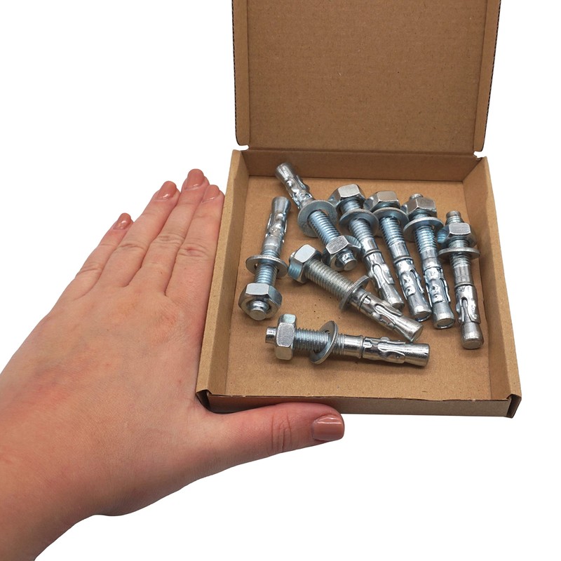 SKIR'CO Pack of 8 Wedge Anchors M10 x 70 mm,