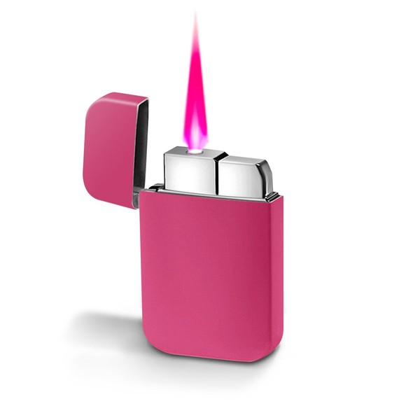 Pink Flame Torch Lighter Glittery Cute Cool Refillable Butane Lighter