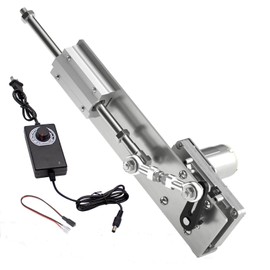 Reciprocating Cycle Linear Actuator, DC 24V Adjustable Telescopic Rocker Arm Mechanism Gear Motor with Speed Controller Regulation Adapter (3cm-15cm/210RPM)
