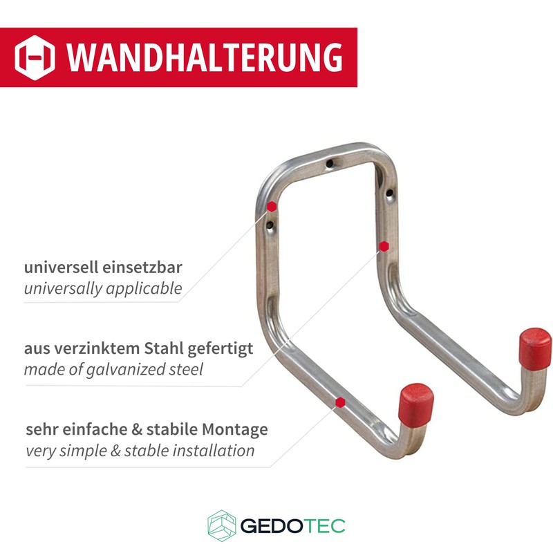 Gedotec Wall Mount Galvanised Steel | Duo | Pack of