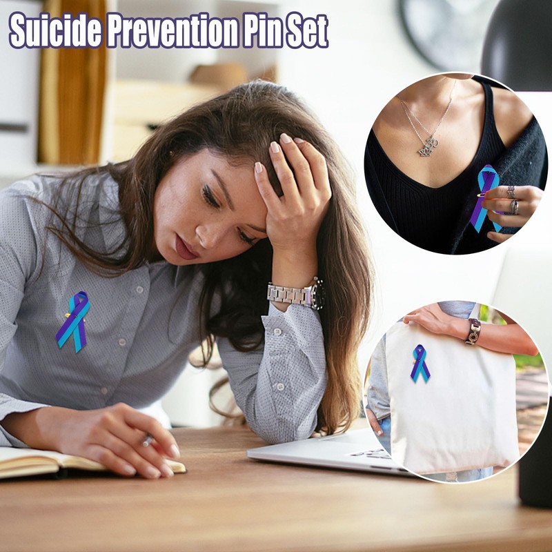 DECYOOL 150 Pcs Suicide Prevention Awareness Ribbons with Safety Pins