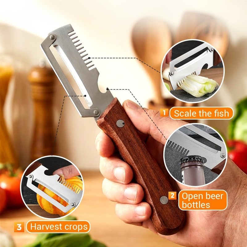2 Pcs Multifunctional Peeler, Upgrade Set - Peeler, Bottle Opener,