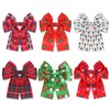 6PCS Christmas Hair Bows for Women, Christmas Bow Tree Snowflake
