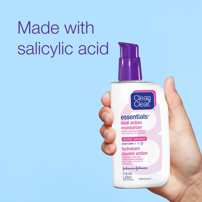 Clean & Clear Face Moisturizer With Salicylic Acid Acne Medication,