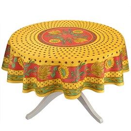 Tournesol Red/Yellow French Provencal Tablecloth - Round
