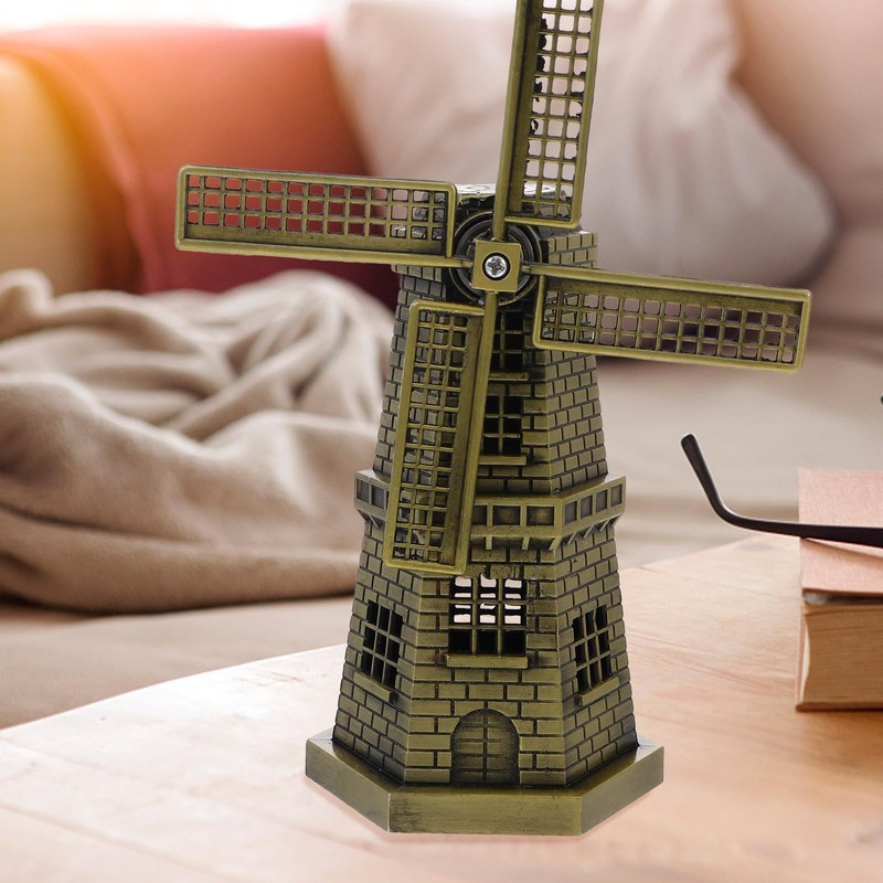 Windmill Model Desktop Decoration Ornaments - Netherlands Windmill Alloy Model