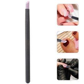 Lurrose 2 pieces cuticle file stone nail buffer and polisher cuticle pusher stick for nail care (black)