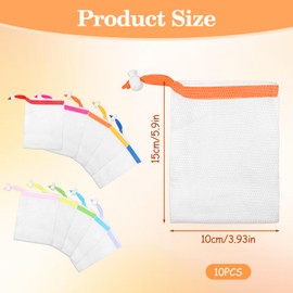 IANFAN 10 Pcs Multicolor Mesh Soap Bags, Soap Saver Bag with Drawstring, Soap Net for Bar Soap Pouch, Foaming Net for Bath and Face Washing Soap