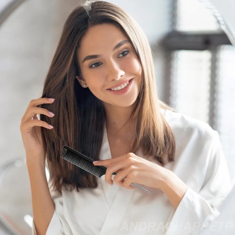 Kit Cepillos Y Peines Peinado Cabello Pinza Peluquería 10pz Negro