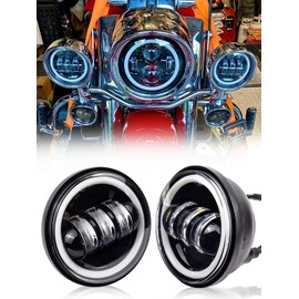 Samman 4.5 Inch LED Fog Lamp Headlight 30W High Brightness IP68 High Waterproof Low Wear LED Light Harley Davidson Motorcycle Gun Universal Set of 2