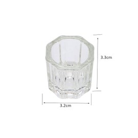 Leadigol 4PCS Mini Glass Crystal Cup,Nail Art Acrylic Liquid Powder Dish Bowl for Art Manicure Accessories