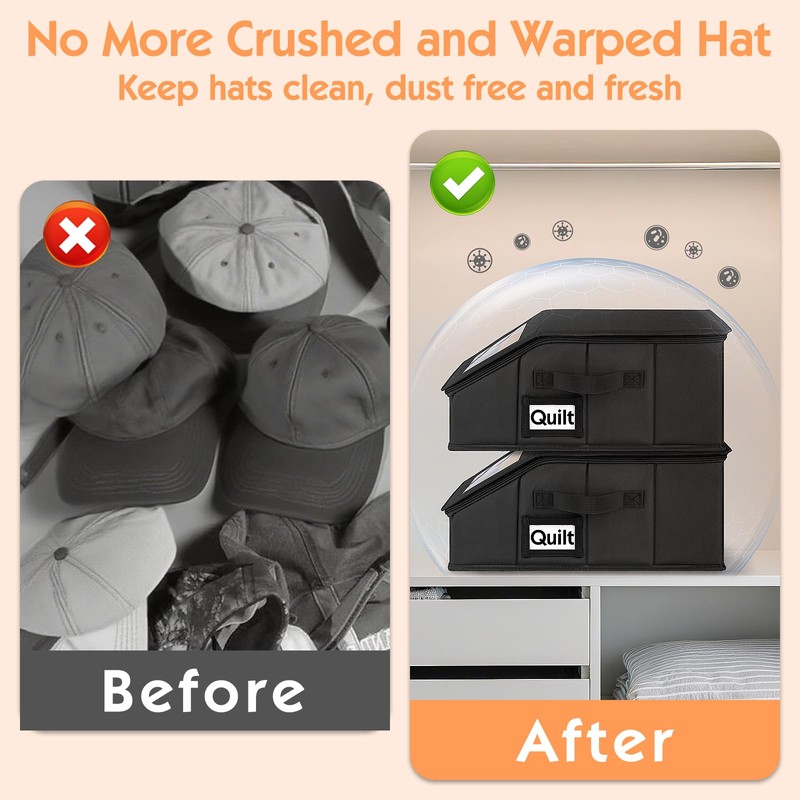 Dofilachy 2 Pack Stackable Hat Storage for Baseball Caps, Holds