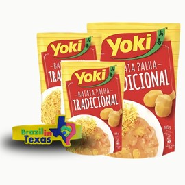 Batata Palha Brasileira Tradicional Yoki 105g | Pack of 3x105g | Brazilian Shoestring Potatoes + Silicone Bracelet Souvenir | Brazil in Texas | Bundle