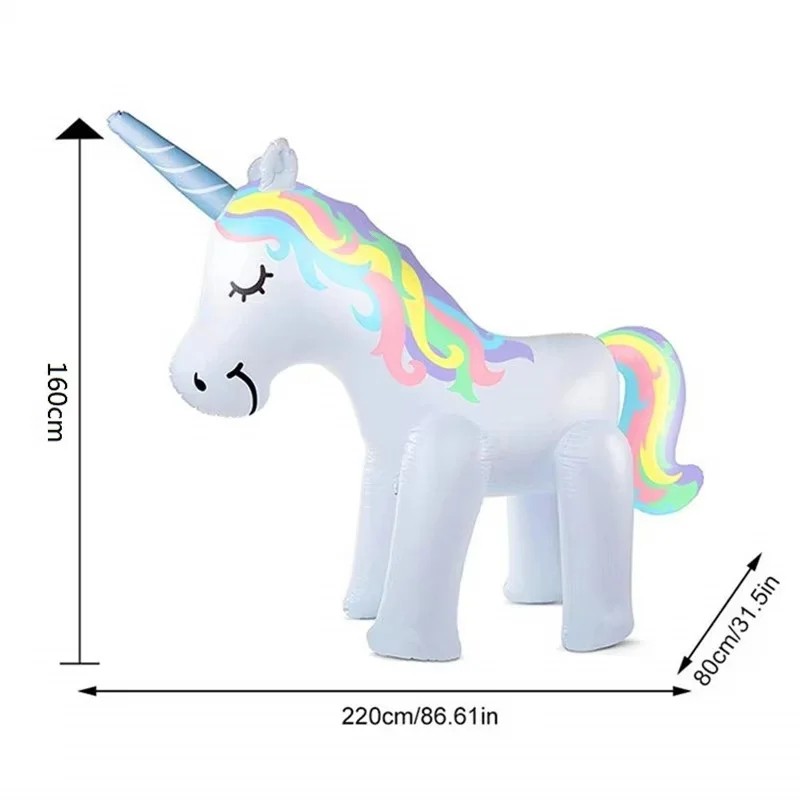 Giant Inflatable Unicorn Sprinkler for Pool Play – PVC Water