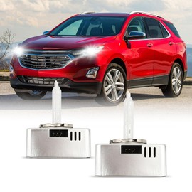 D5S Xenon HID Headlight Bulbs 6000K Cool White 35W Compatible with 2018-2021 Chevy Equinox GMC Terrain, D5S C1 Replacement Bi-Xenon Lights Headlamps Projector Lights, Pack of 2