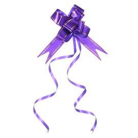 M METERXITY 40 Pack Pull Bows - Gold Thread Style Gift Wrap String Bow, (2.8" Dark Purple)