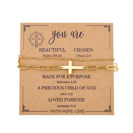 Christmas Christian Gifts for Women Catholic Birthday Gifts for Gf Her Valentines Day Anniversary Religious Gift Wife Faith Cross Bracelet Christening Baptism Holy Communion Confirmation Gift Ideas