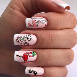 3pcs Mermaid Flamingo Nail Stamp Plates Summer Cute Girl Nail Stamping Plate Flower Leaf Stamper Plates Fruit Palm Coconut Tree Nail Stencils for Nail Art Stamping Kit Holiday Design Manicure Plates