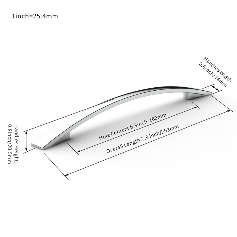 FURNIWARE Pack of 5 Cabinet Pulls, Zinc Alloy Drawer Pulls,