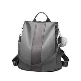 Miss Lulu Women's Small Backpack - Travel Rucksuck in Nylon, Suitable for School Camping Cylce Outdoor (Grey)