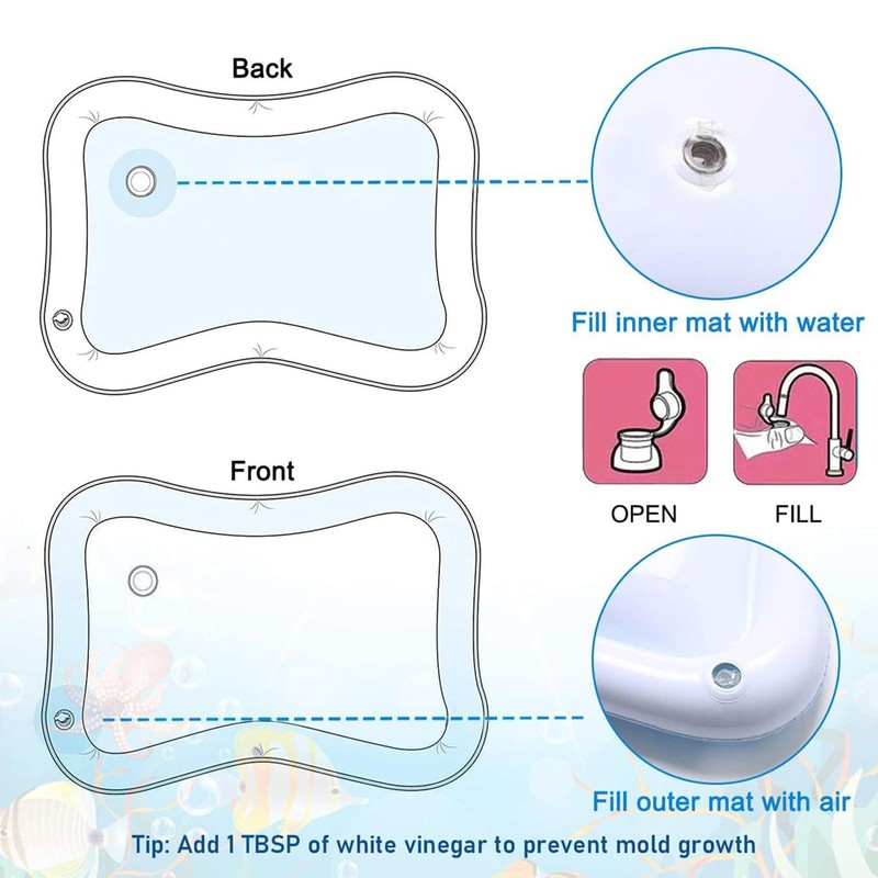 Vinuwu Water Play Mat Cat, Inflatable Water Mat for Cats,