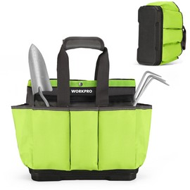 WORKPRO Garden Tool Bag Tote 8-Pocket Heavy Duty Caddy w/Waterproof Plastic Base