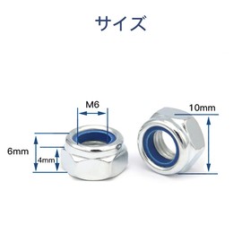 LOYELEY Hex Lock Nuts 10pcs M6 x Width 10mm Thickness 6mm Nylon Lock Nut Nylon Insert Nut Nylon Insert 304 Stainless Steel Durable Hex Head Silver