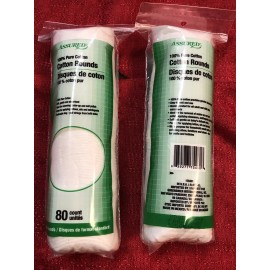 Assured Lot Of 2 - 100% Cotton Rounds, 160-ct. Make Up Facial Nail Resealable Bag