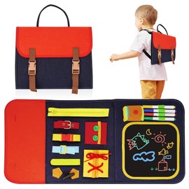 Stocking Stuffers,Broadream Busy Board Montessori Toys Sensory Board for Toddlers Kids 3 4 5 6 Year Old Boys Girls, Fine Motor Skills Toys Gifts with Drawing Board for Travel Car Airplane